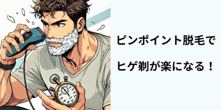 ヒゲ剃りの時間を測っている男性