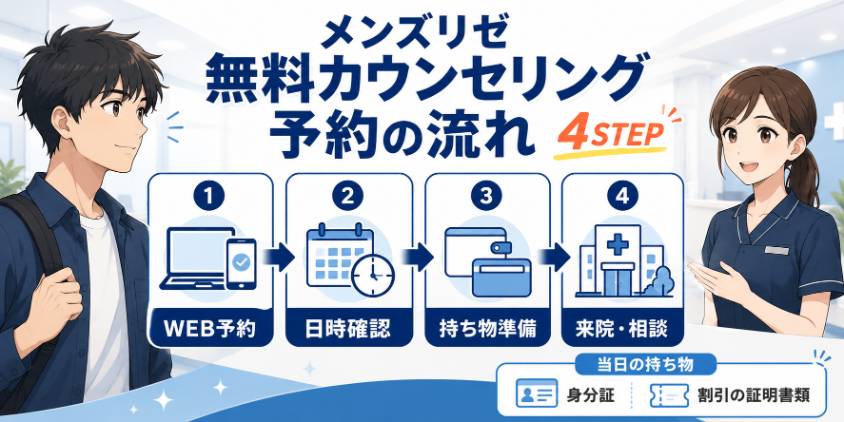 メンズリゼ無料カウンセリング予約の流れ