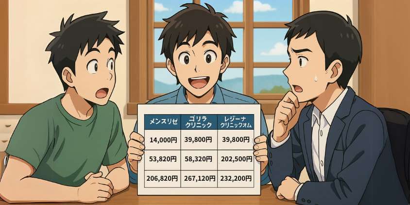 メンズリゼの割引は想像以上にお得!主要3院と料金比較