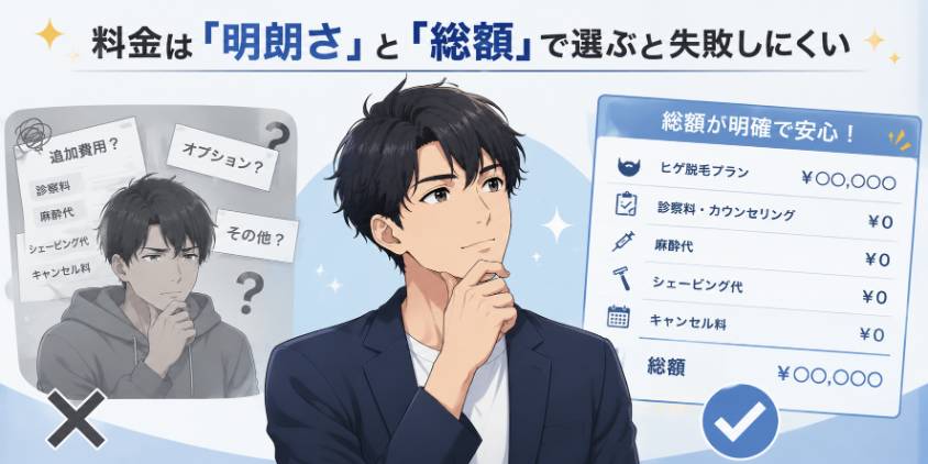 料金は「明朗さ」と「総額」で選ぶと失敗しにくい
