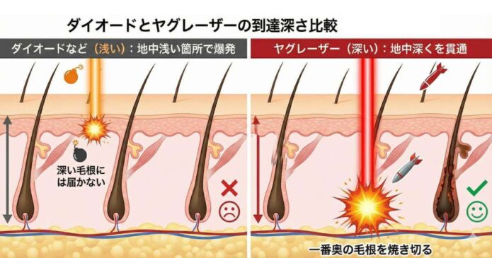 【図解】ヤグレーザーとダイオードレーザー