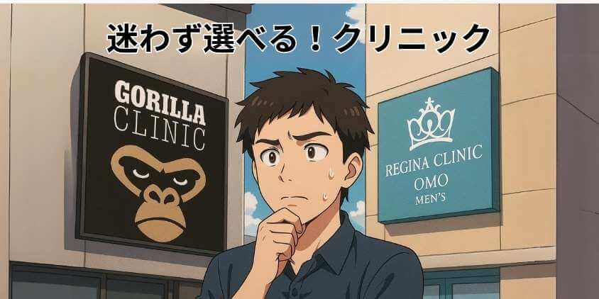 レジーナクリニックオムとゴリラクリニックのヒゲ脱毛選び