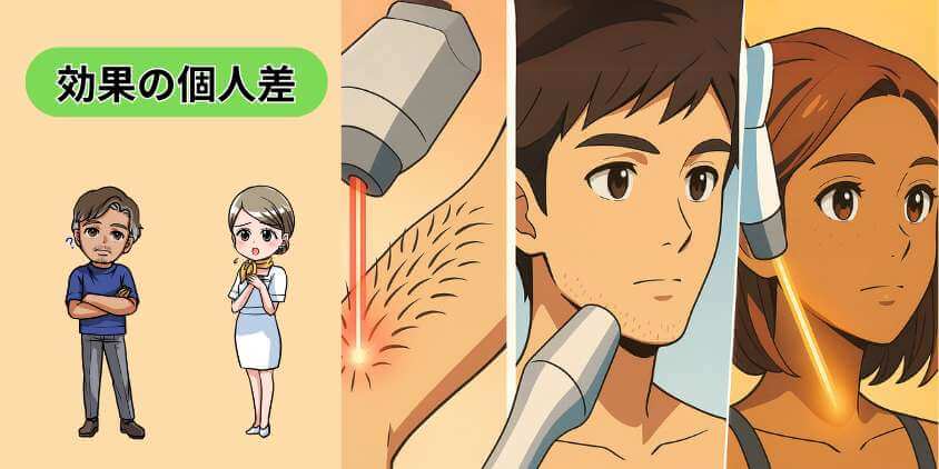 毛質・部位・日焼けごとの個人差