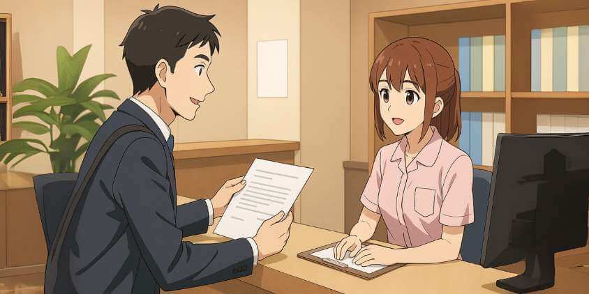 カウンセリングで書類を提示