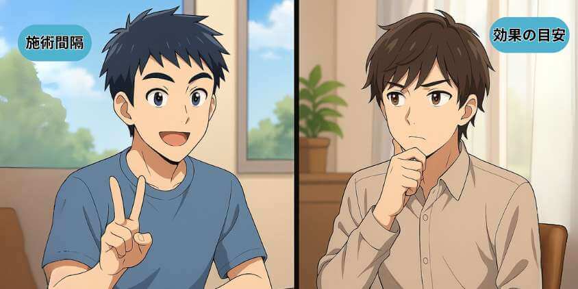 通う間隔と仕上がりの目安