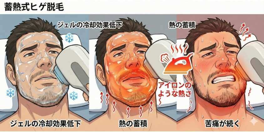 蓄熱式の熱さと痛み