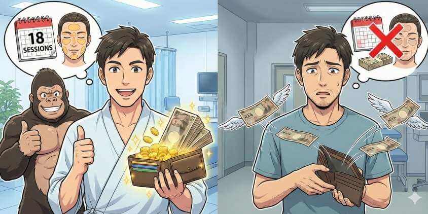 顔全体の18回ならゴリラが2万円お得