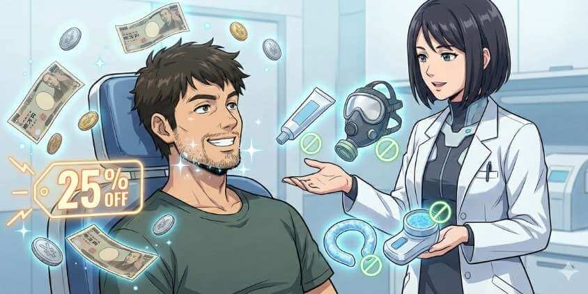 メンズリゼの割引は最大25%OFF！