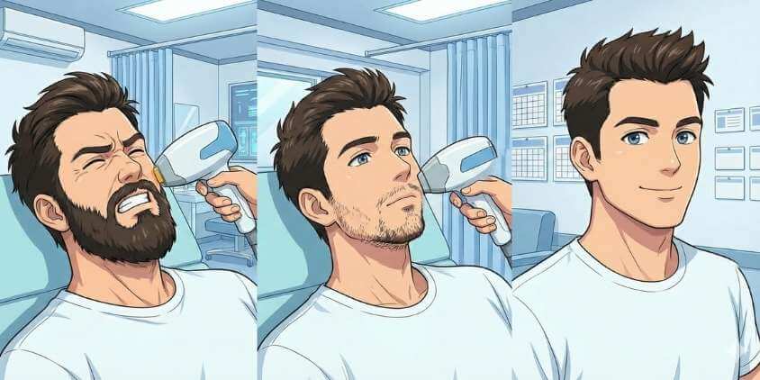 ヒゲ脱毛のツルツルには15〜20回必要