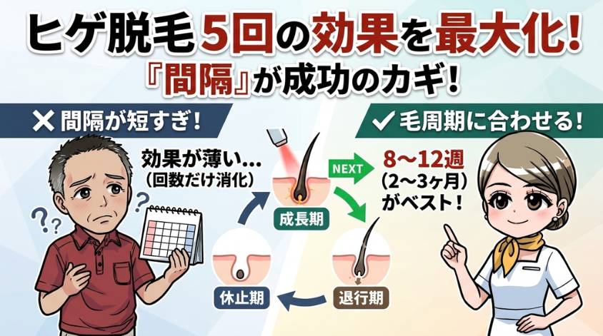 照射間隔が毛周期に合っていない場合
