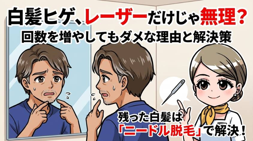 白髪ヒゲが残っている場合はニードル脱毛の併用も検討