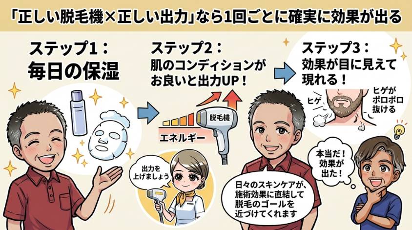 「正しい脱毛機×正しい出力」
