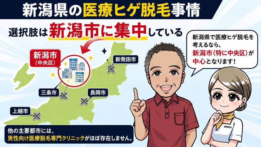 新潟県の医療ヒゲ脱毛事情