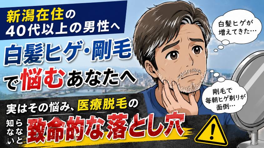 白髪ヒゲ・剛毛で悩む40代以上の新潟在住男性へ