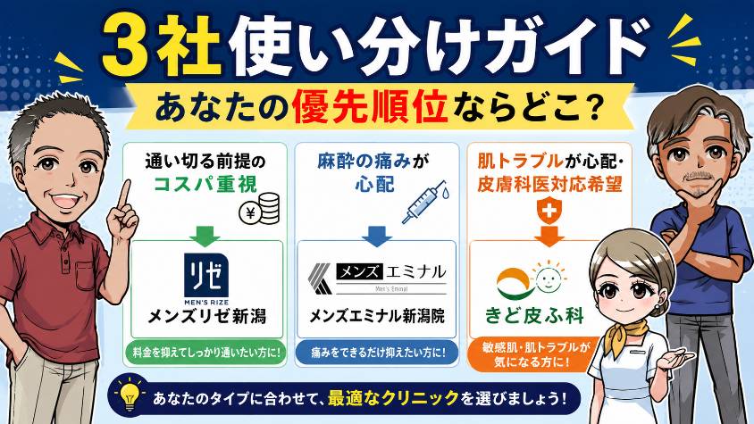 3社使い分けガイド