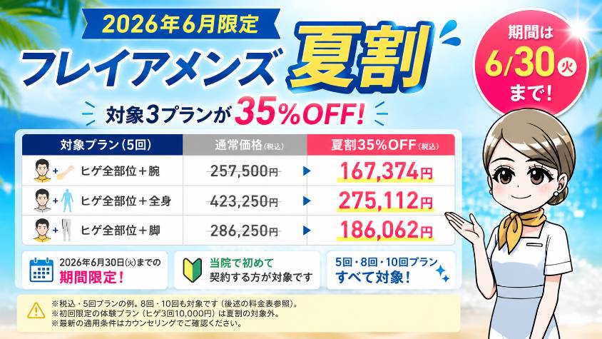 フレイアメンズ夏割キャンペーン