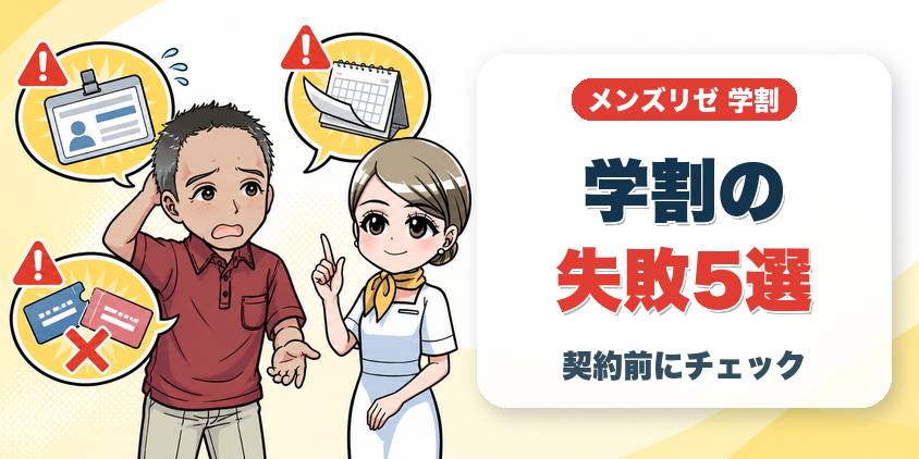 メンズリゼ学割のよくある失敗・注意点