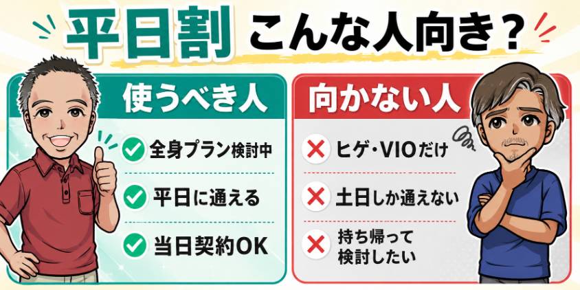 平日割が向く人・向かない人