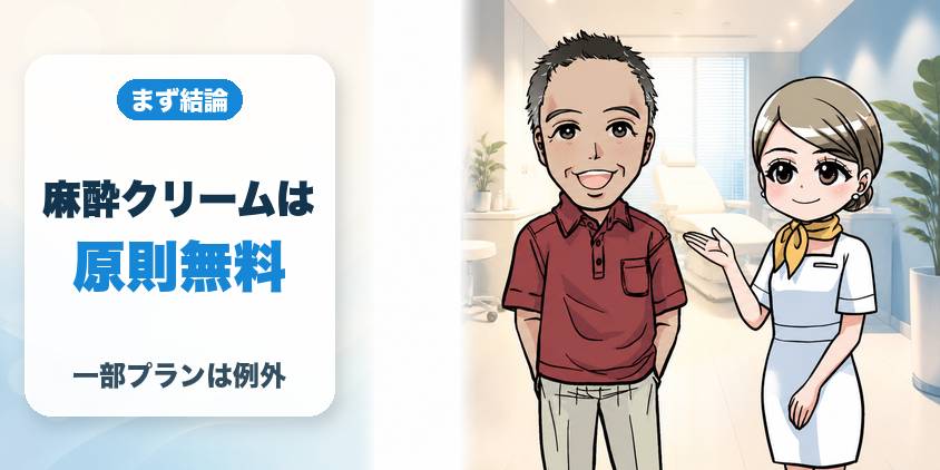 レジーナクリニックオムの麻酔は「原則無料」
