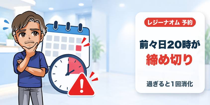 前々日20時以降の変更・キャンセルは1回消化