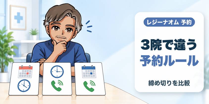 【3院比較】リゼ・ゴリラの予約の取り方との違い